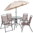 Afuera Living Contemporary 6 Piece Patio Dining Set with Umbrella