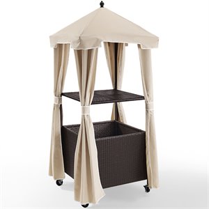 afuera living wicker patio towel valet with cover in cream