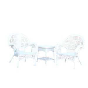 afuera living contemporary 3 piece wicker outdoor garden set in white