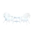 Afuera Living Contemporary 3 Piece Wicker Outdoor Garden Set in White