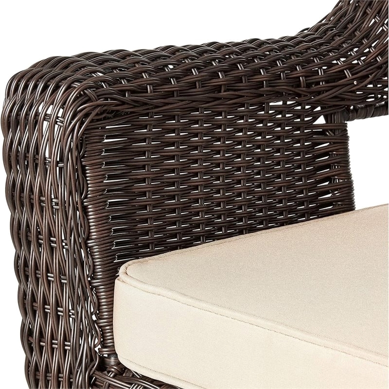 Afuera Living Wicker / Rattan Rocker Chair in Tan/Espresso (Set of 2)