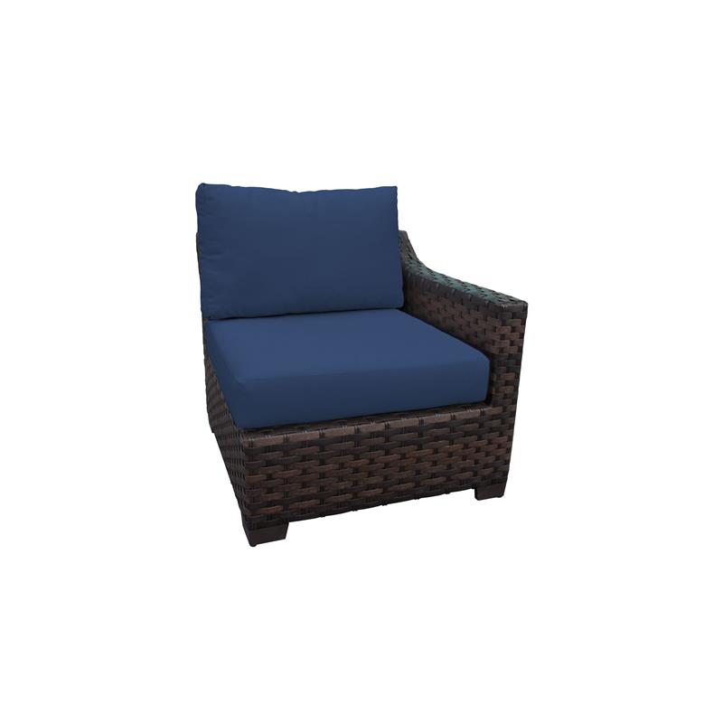 Afuera Living 7 Piece Outdoor Wicker Patio Furniture Set 07a in Navy