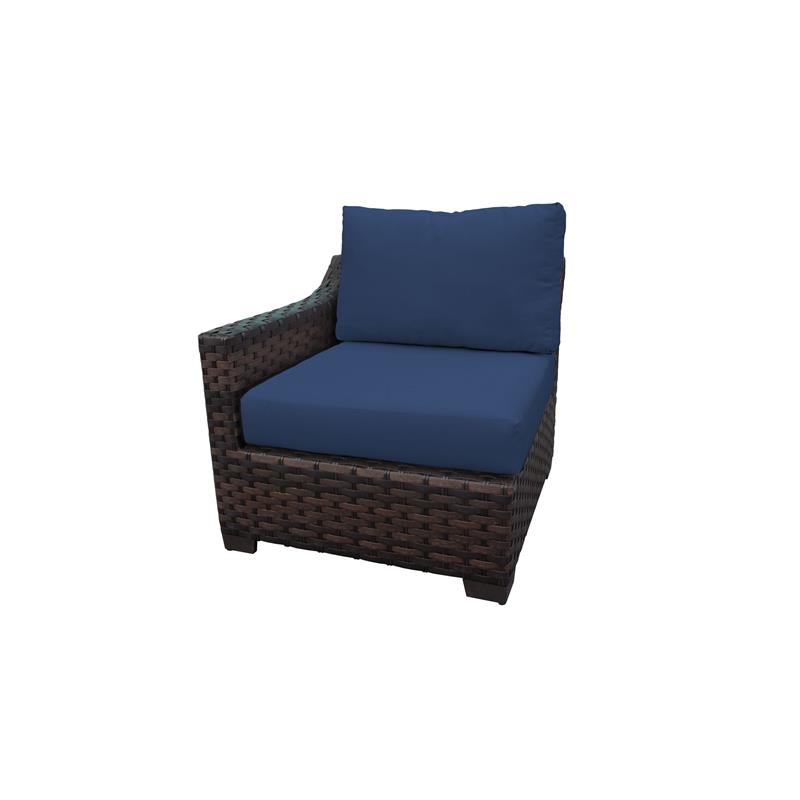Afuera Living 7 Piece Outdoor Wicker Patio Furniture Set 07a in Navy
