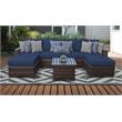 Afuera Living 7 Piece Outdoor Wicker Patio Furniture Set 07a in Navy