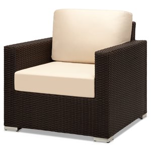 afuera living duraweave/wicker outdoor club chair in espresso
