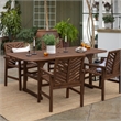 Afuera Living 5-Piece Extendable Outdoor Patio Dining Set in Dark Brown