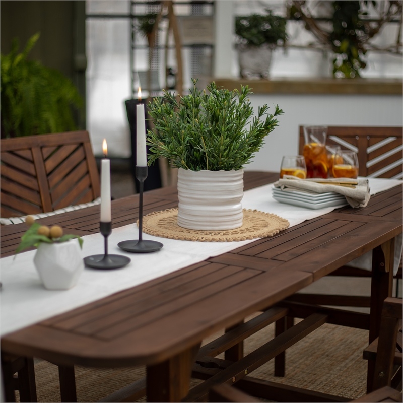 Afuera Living 5-Piece Extendable Outdoor Patio Dining Set in Dark Brown