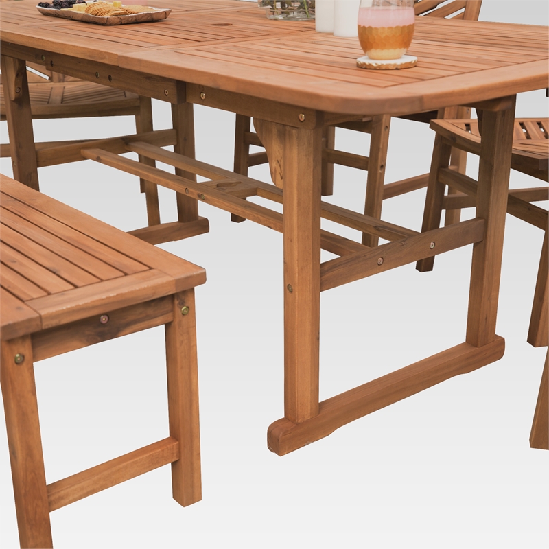 Afuera Living 6-Piece Extendable Outdoor Patio Dining Set in Brown