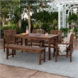 Afuera Living 6-Piece Chevron Outdoor Patio Dining Set in Dark Brown