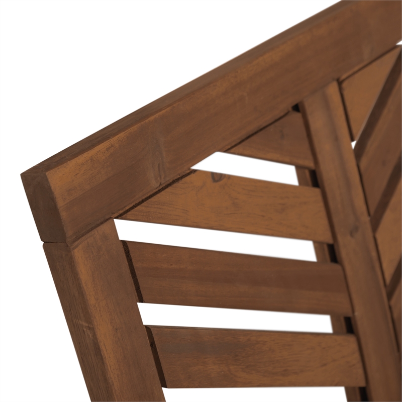 Afuera Living 6-Piece Chevron Outdoor Patio Dining Set in Dark Brown