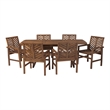 Afuera Living 7-Piece Extendable Outdoor Patio Dining Set in Dark Brown
