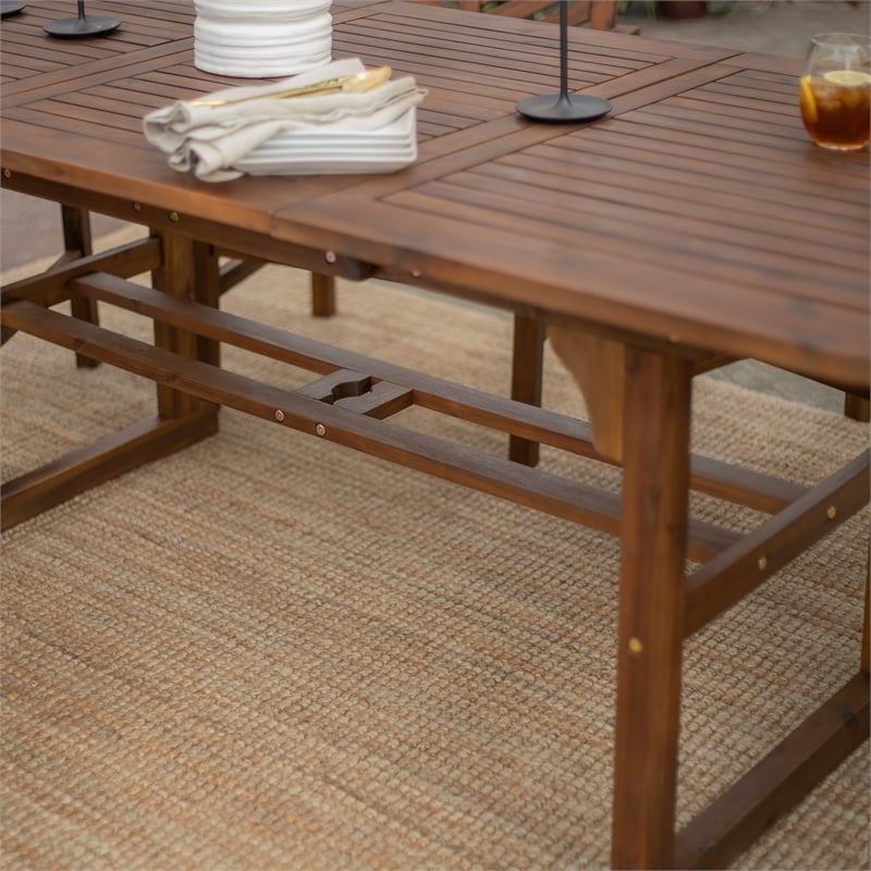 Afuera Living 7-Piece Extendable Outdoor Patio Dining Set in Dark Brown