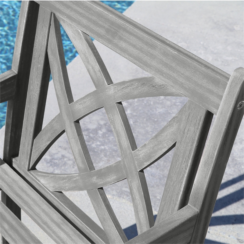 Afuera Living Contemporary 5 Piece Patio Dining Set in Gray