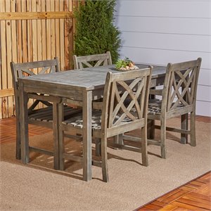 afuera living contemporary 5 piece patio dining set in gray