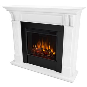 afuera living contemporary electric fireplace in white