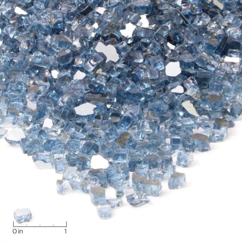 Afuera Living Contemporary Fire Glass in Blue