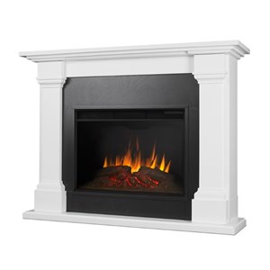 afuera living contemporary electric fireplace in white