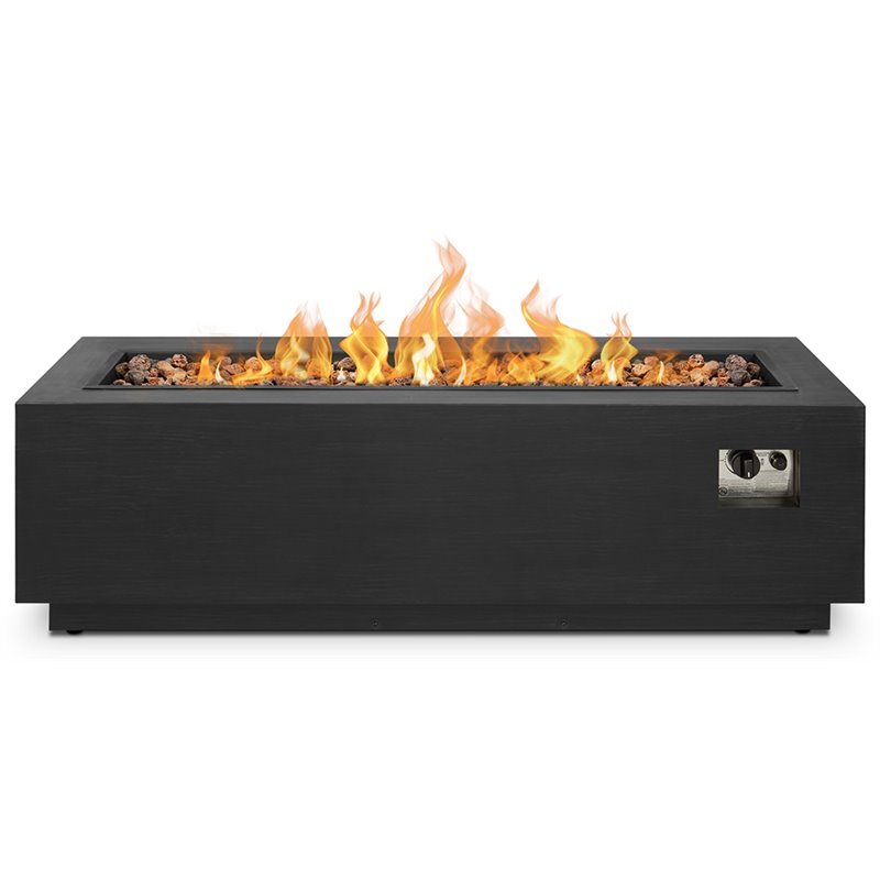 Afuera Living Contemporary Steel Propane Fire Pit in Gray