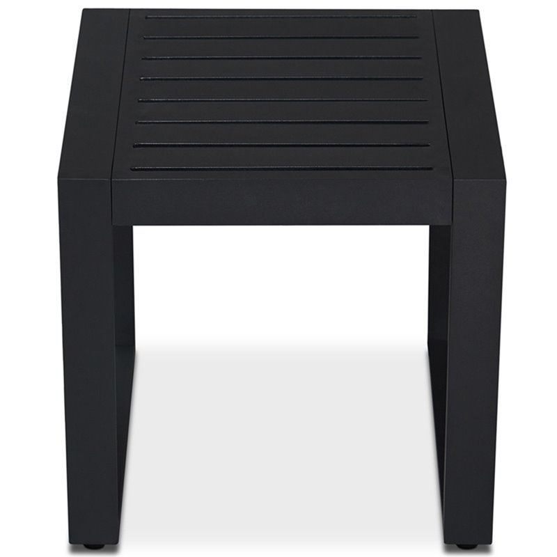 Afuera Living Set of 2 End Table Rectangle in Aluminum - Black