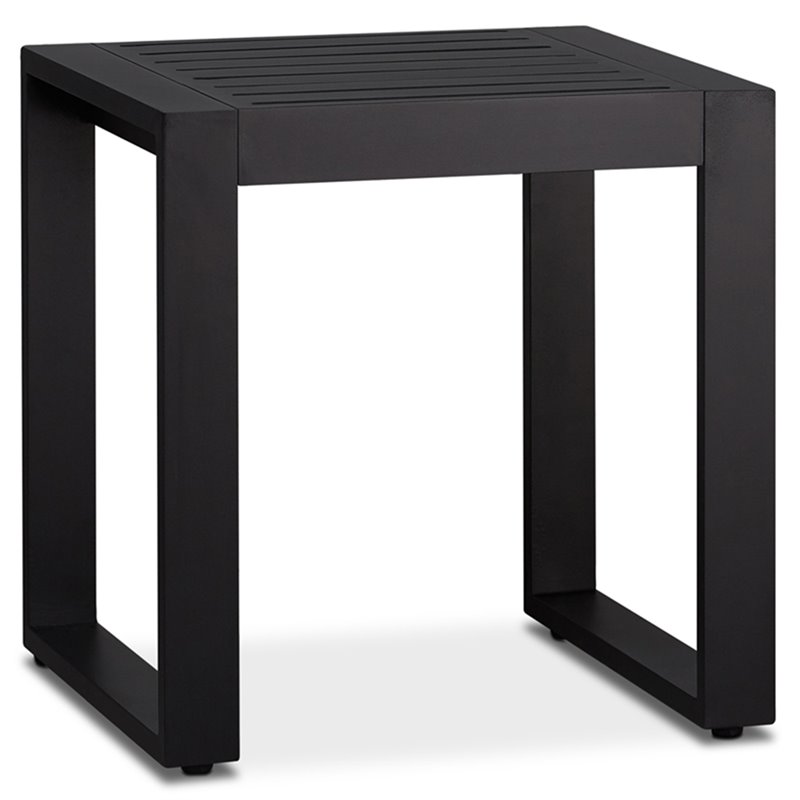 Afuera Living Set of 2 End Table Rectangle in Aluminum - Black