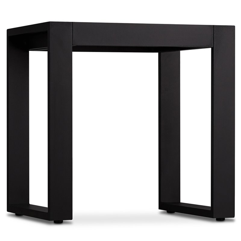 Afuera Living Set of 2 End Table Rectangle in Aluminum - Black