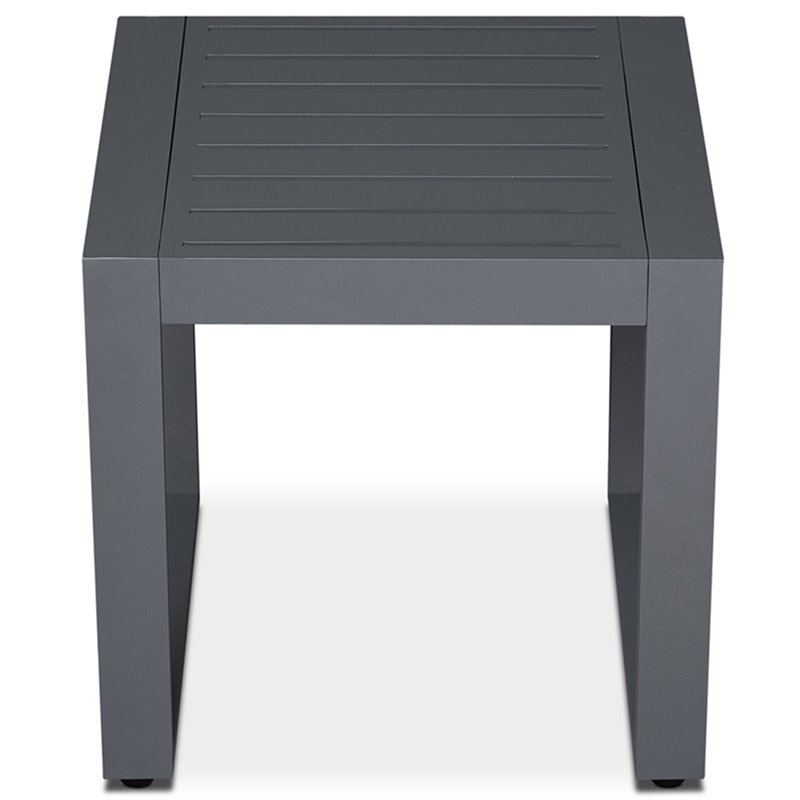 Afuera Living Set of 2 End Table Rectangle in Aluminum - Gray