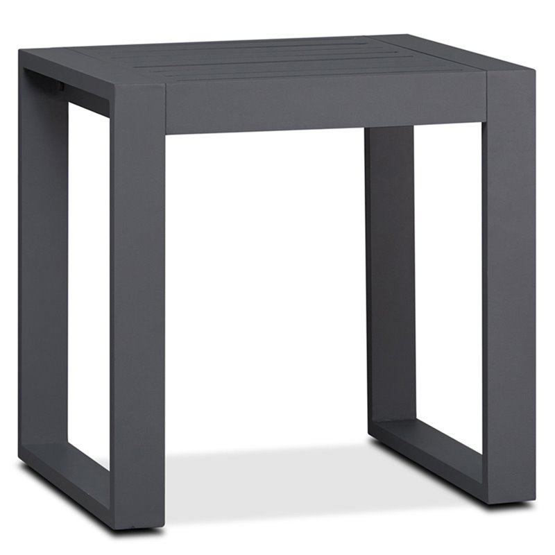 Afuera Living Set of 2 End Table Rectangle in Aluminum - Gray