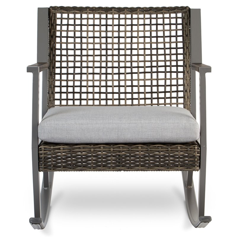 Afuera Living Contemporary Aluminum Patio Rocker in Gray (Set of 2)