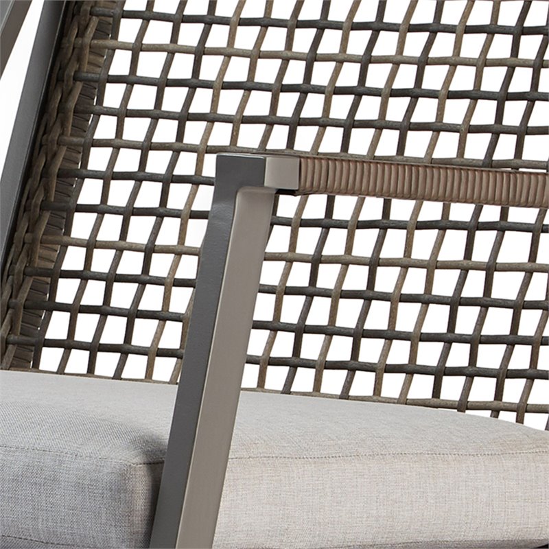 Afuera Living Contemporary Aluminum Patio Rocker in Gray (Set of 2)