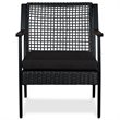 Afuera Living Contemporary Aluminum Patio Dining Arm Chair in Black (Set of 2)