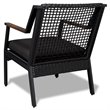 Afuera Living Contemporary Aluminum Patio Dining Arm Chair in Black (Set of 2)