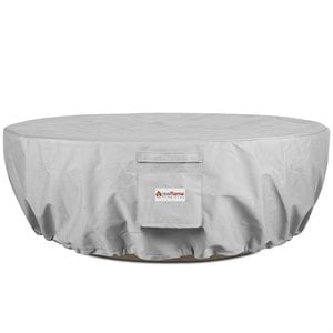 Afuera Living Contemporary 38&quot Round Fire Pit Protective Cover in Light Gray