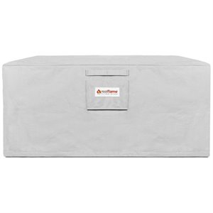 Afuera Living 51&quot Fire Pit Protective Polyester Fabric Cover in Light Gray