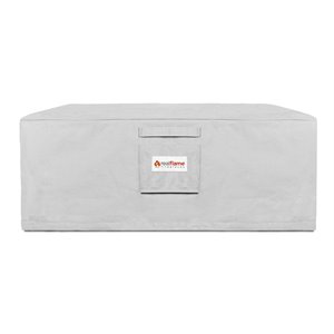 Afuera Living Fabric 40&quot Square Fire Pit Protective Cover in Light Gray