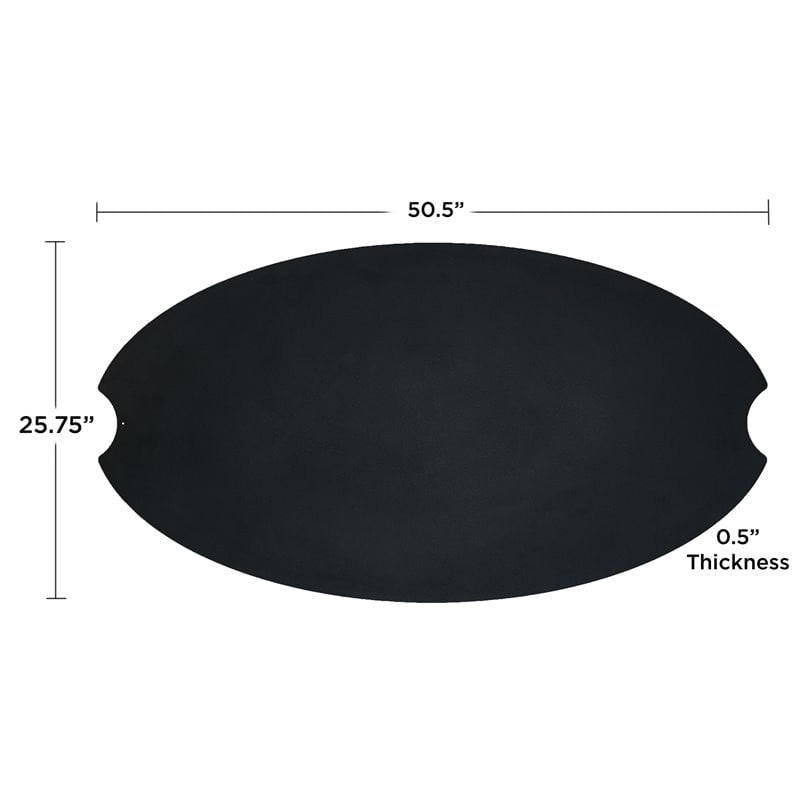 Afuera Living Contemporary Large Oval Steel Lid in Black