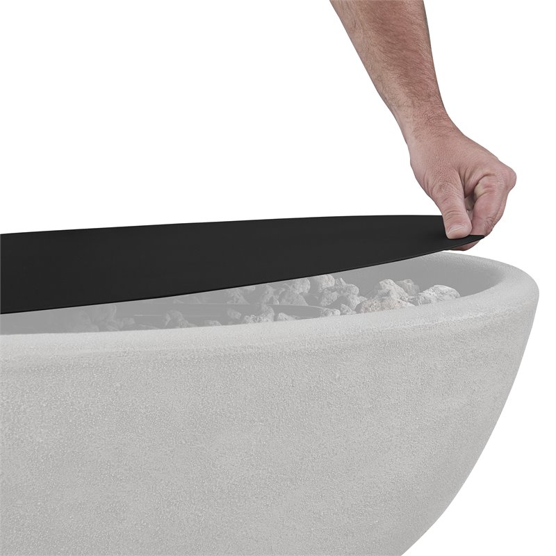 Afuera Living Contemporary Large Oval Steel Lid in Black