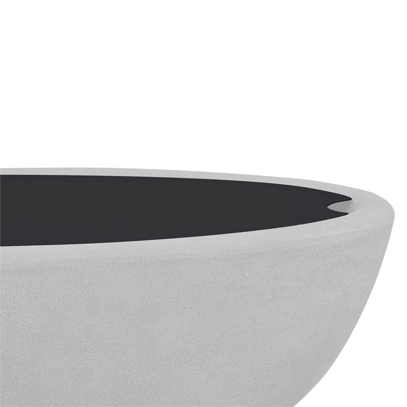 Afuera Living Contemporary Large Oval Steel Lid in Black
