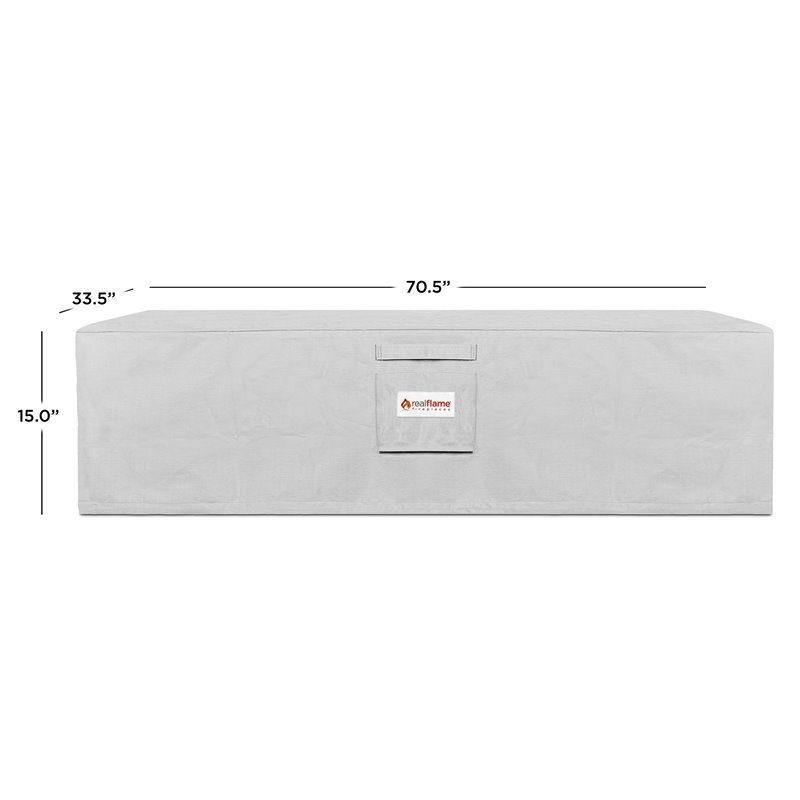 Afuera Living Large Rectangle Fire Table Fabric Protective Cover in Gray