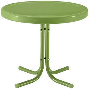 Afuera Living Modern Retro Metal Patio End Table in Oasis Green