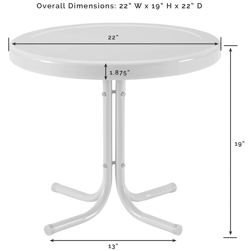 Afuera Living Modern Retro Metal Patio End Table in Oasis Green