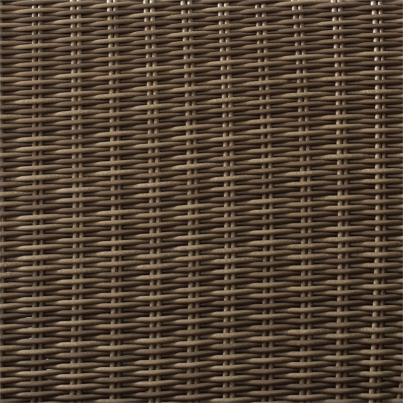 Afuera Living Modern Wicker Corner Patio Chair in Brown and Navy