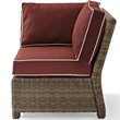 Afuera Living Modern Wicker Corner Patio Chair in Brown and Sangria