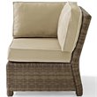 Afuera Living Modern 4 Piece Wicker Patio Sectional Set in Brown and Sand
