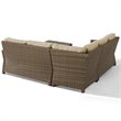 Afuera Living Modern 4 Piece Wicker Patio Sectional Set in Brown and Sand
