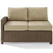Afuera Living Modern 5 Piece Wicker Patio Sectional Set in Brown and Sand