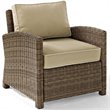 Afuera Living Modern 5 Piece Wicker Patio Sectional Set in Brown and Sand