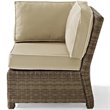 Afuera Living Modern 5 Piece Wicker Patio Sectional Set in Brown and Sand