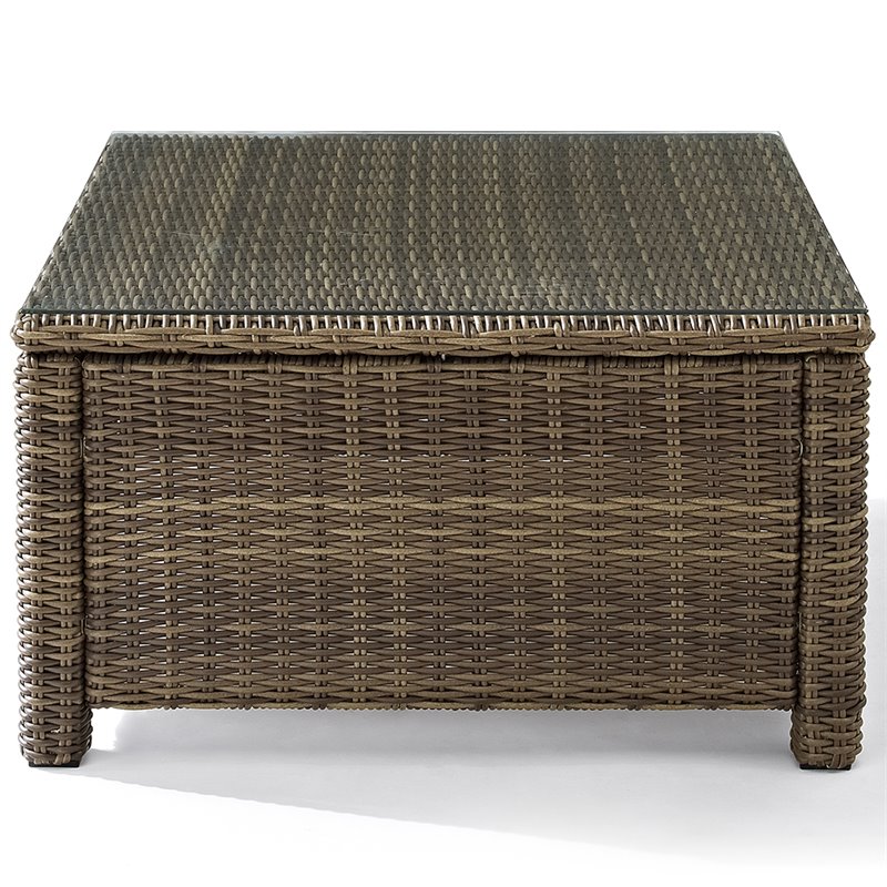 Afuera Living Modern 5 Piece Wicker Patio Sectional Set in Brown and Sand