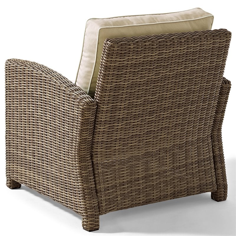 Afuera Living Modern 5 Piece Wicker Patio Sectional Set in Brown and Sand