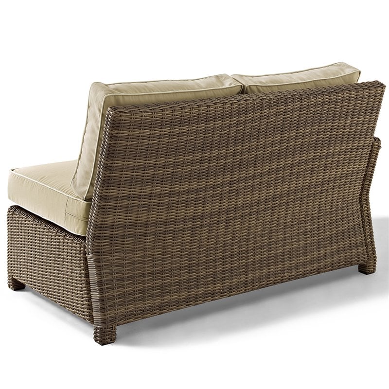 Afuera Living Modern 5 Piece Wicker Patio Sectional Set in Brown and Sand